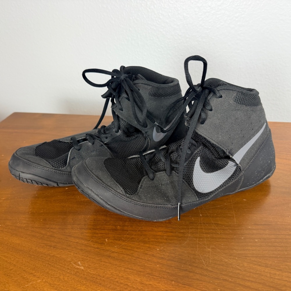 Nike Wrestling Shoes Men 11 Black Fury AO2416-010 High Top Mesh Breathable
